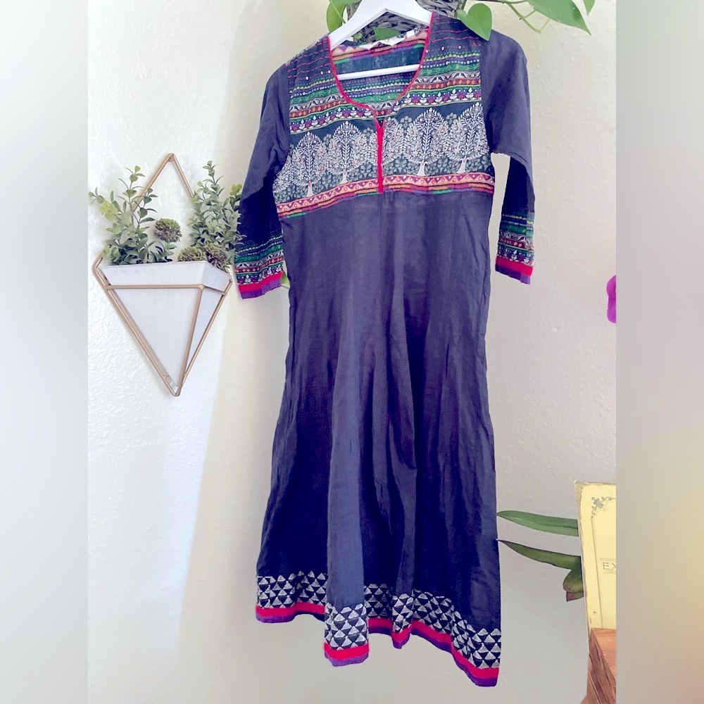 BIBA Multicolor Lightweight Bohemian Dress Size XS